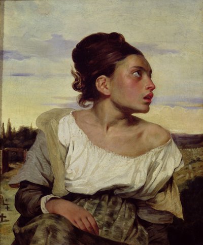 Jonge wees in de begraafplaats, 1824 door Ferdinand Victor Eugene Delacroix